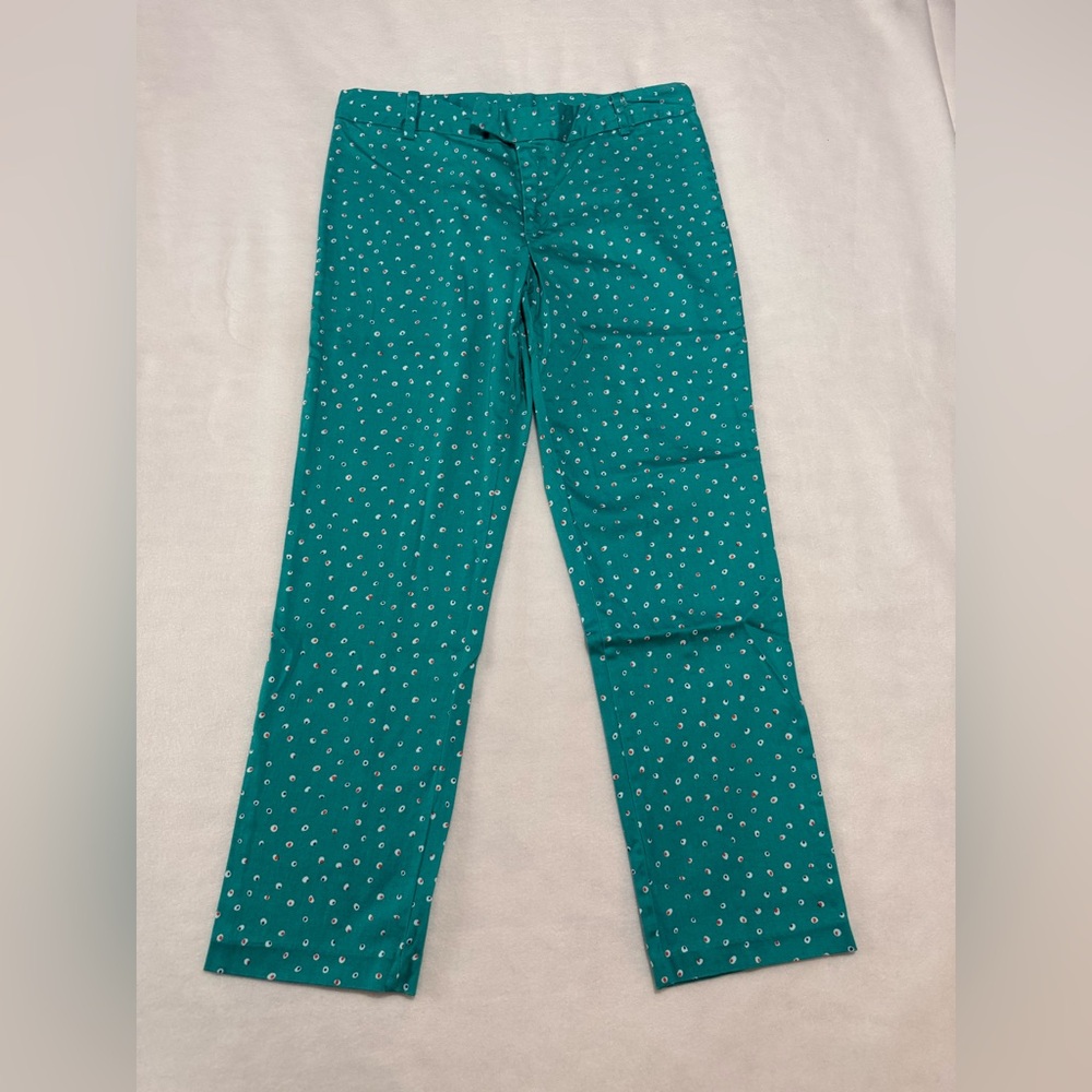 Green with prints casual pants